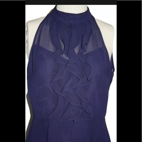 Ruffle bcbg Generation Navy Blue Dress Size 2 - Picture 3 of 15